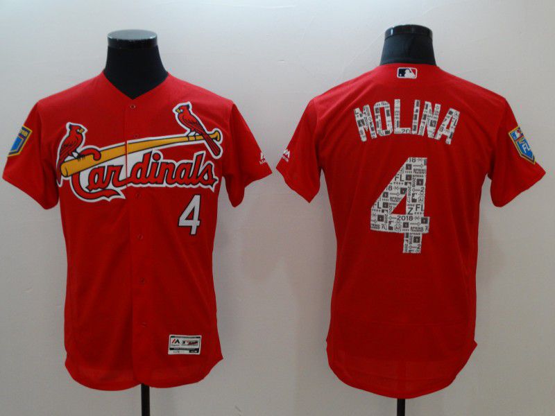Men St.Louis Cardinals #4 Molina Red Elite Spring Edition MLB Jerseys->atlanta braves->MLB Jersey